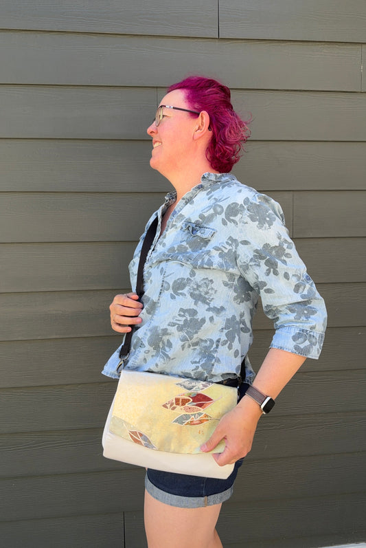 Upcycled Obi | Glenda Clutch | Drifting Leaves