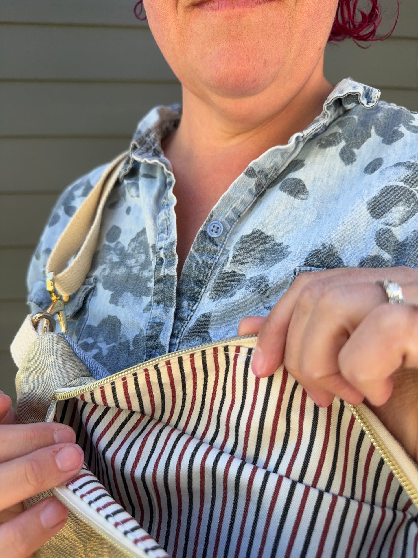 Upcycled Obi | Belt Bag | Raindrop Window Monochrome