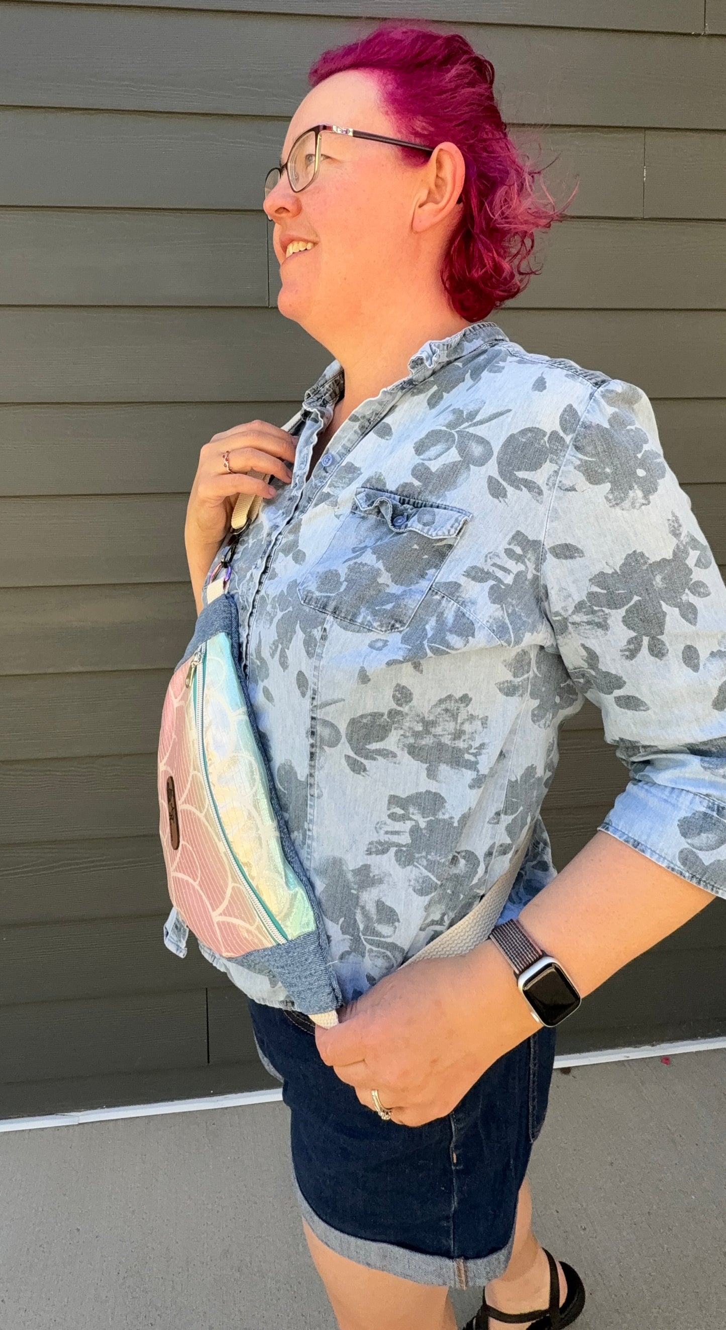 Upcycled Obi | Belt Bag | Mermaid Gradient Seigaiha