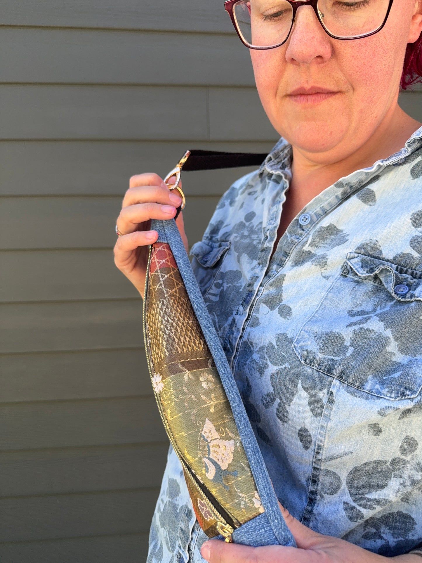 Upcycled Obi | Belt Bag | Butterfly Garden