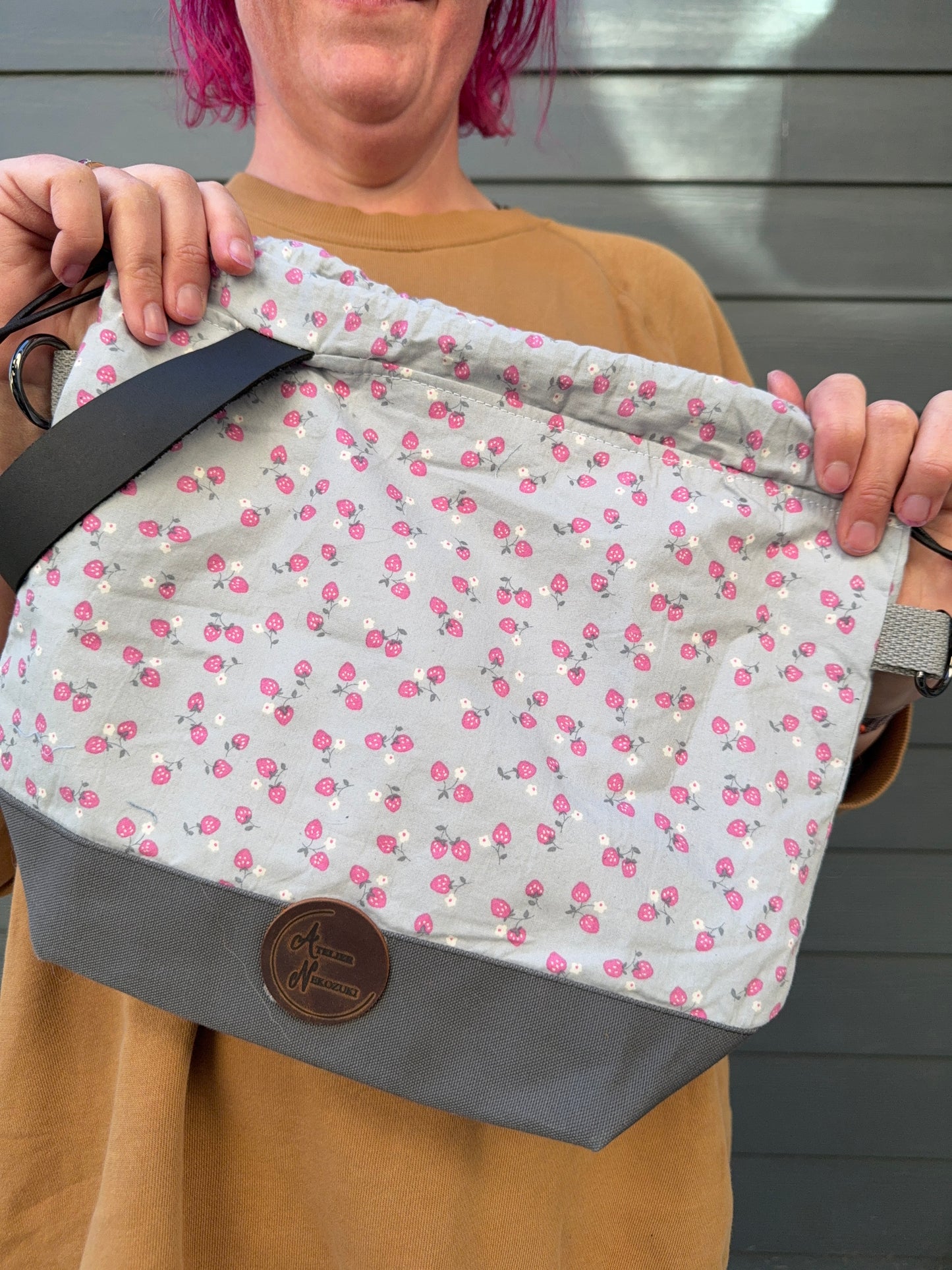 Kato Drawstring Bag | Made in Canada from Japanese Fabric | For Knitting, Crochet, and Everyday Purse Use