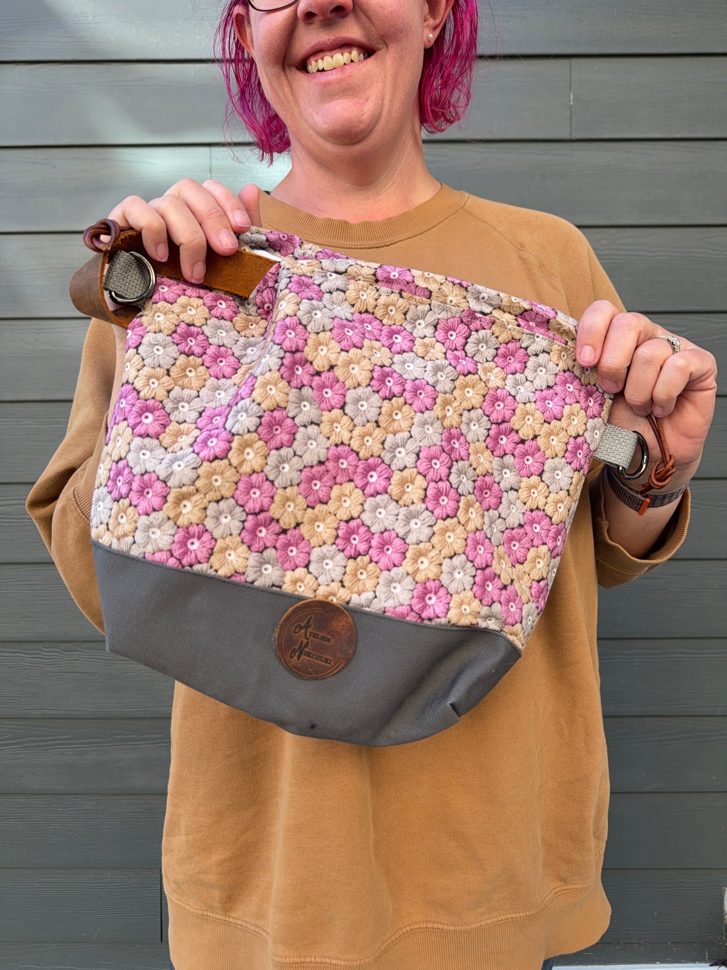 Kato Drawstring Bag | Made in Canada from Japanese Fabric | For Knitting, Crochet, and Everyday Purse Use