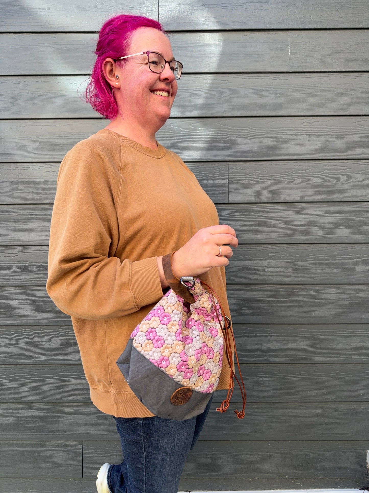 Kato Drawstring Bag | Made in Canada from Japanese Fabric | For Knitting, Crochet, and Everyday Purse Use