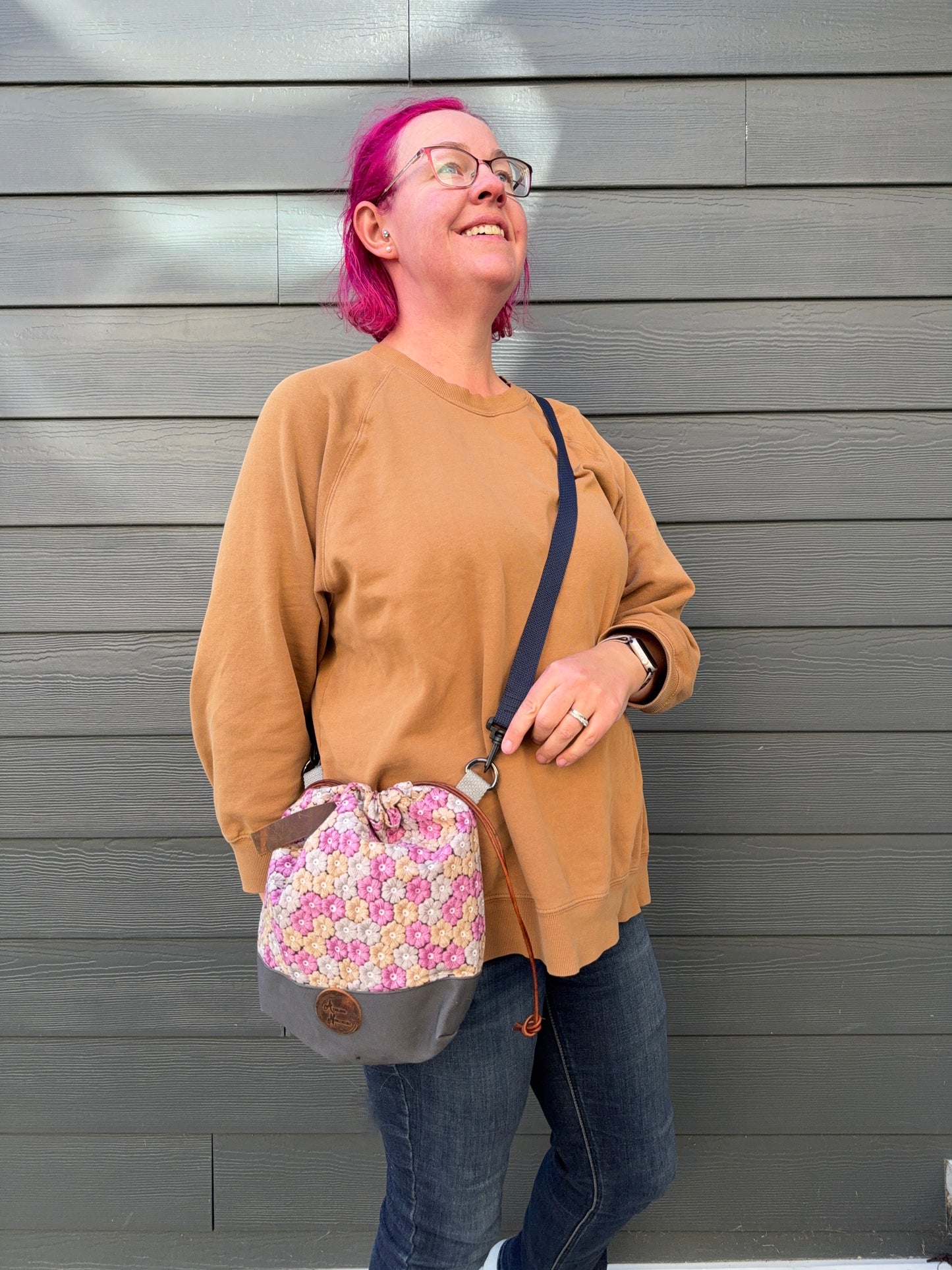 Kato Drawstring Bag | Made in Canada from Japanese Fabric | For Knitting, Crochet, and Everyday Purse Use