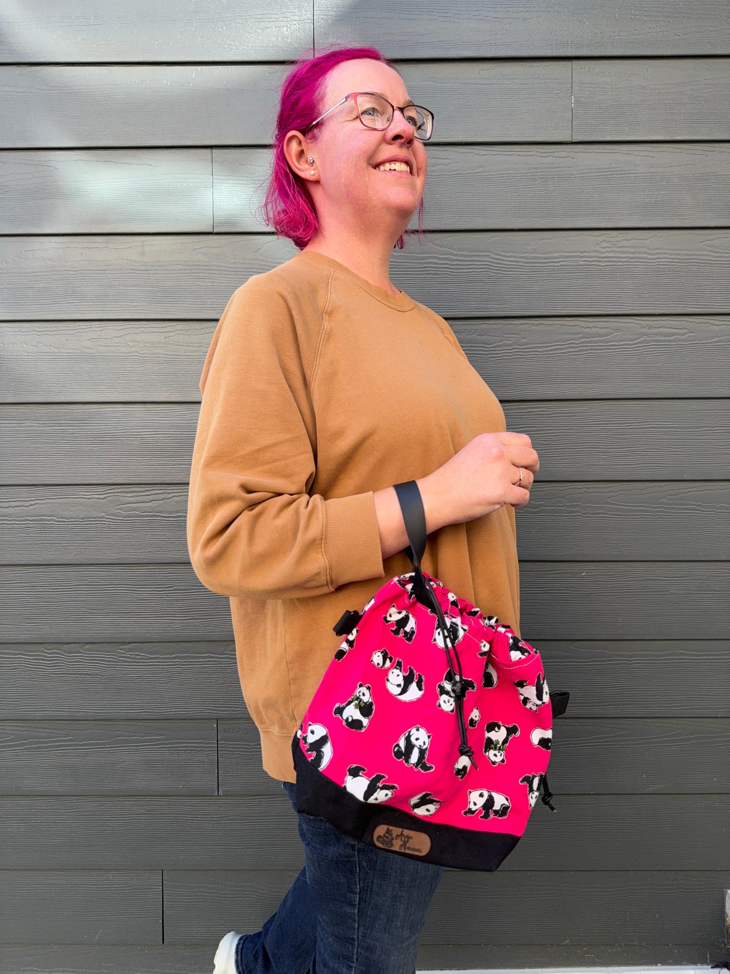 Kato Drawstring Bag | Made in Canada from Japanese Fabric | For Knitting, Crochet, and Everyday Purse Use