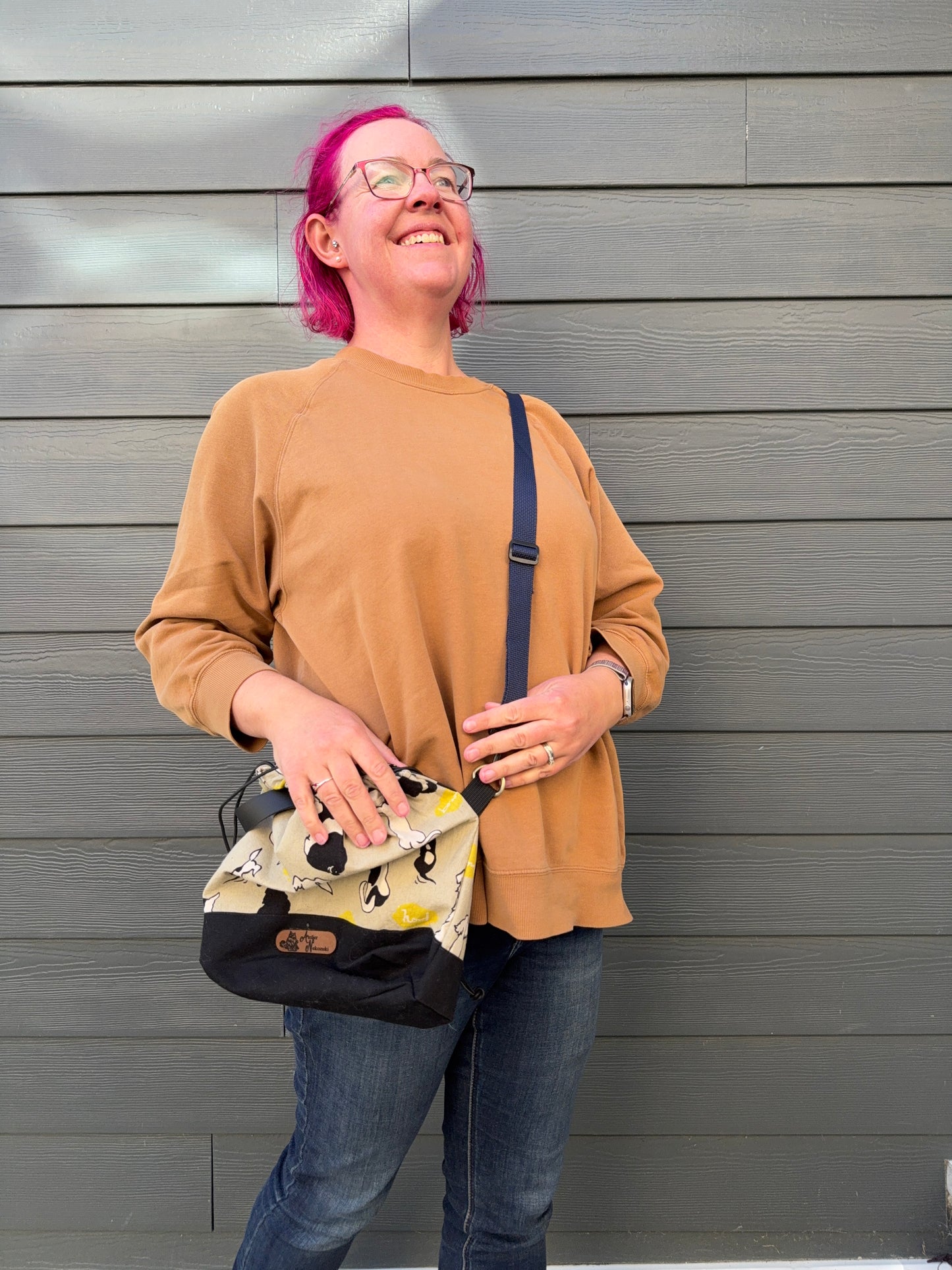 Kato Drawstring Bag | Made in Canada from Japanese Fabric | For Knitting, Crochet, and Everyday Purse Use