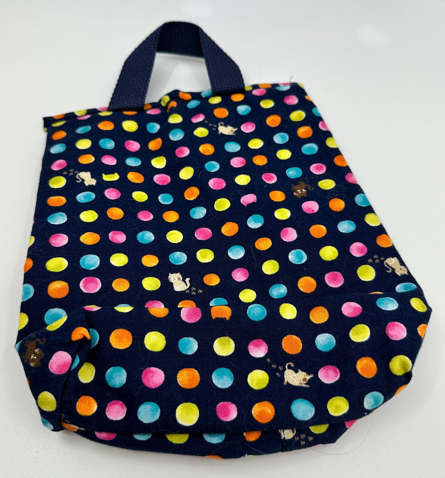 Petunia Pouch | Polka Dot Kittehs on Navy