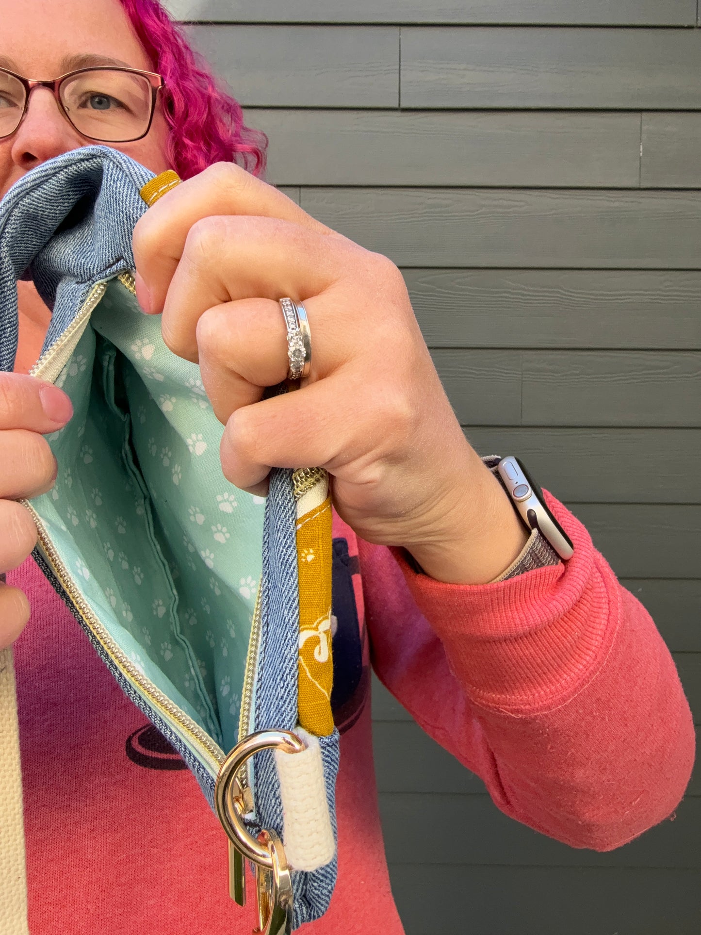 Mini Traveller Sling | Upcycled Denim and Hand-Selected Japanese Fabric | Made in Canada