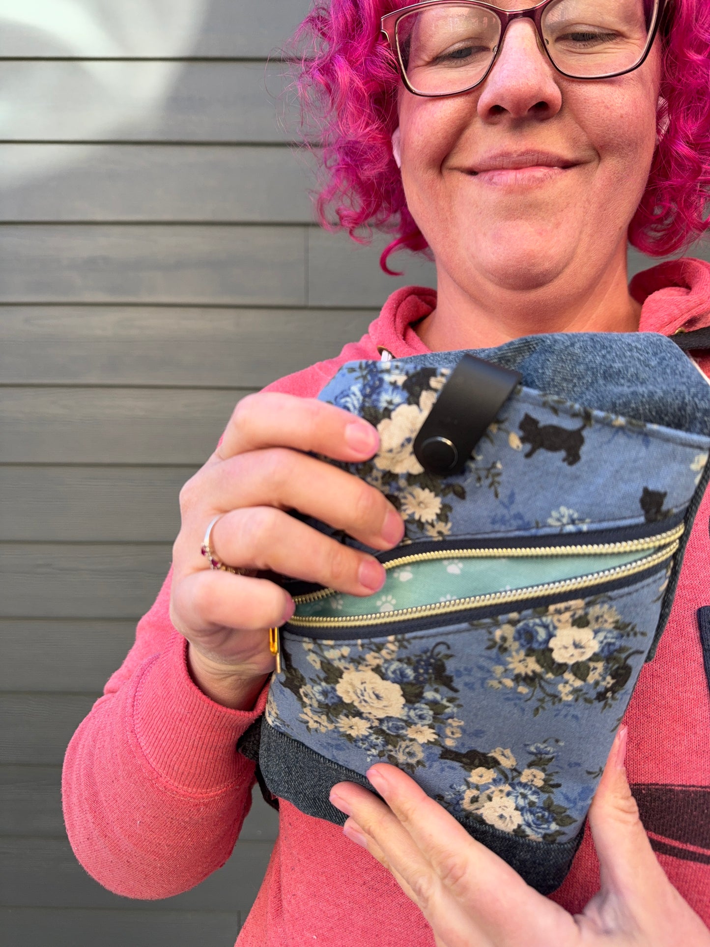 Mini Traveller Sling | Upcycled Denim and Hand-Selected Japanese Fabric | Made in Canada