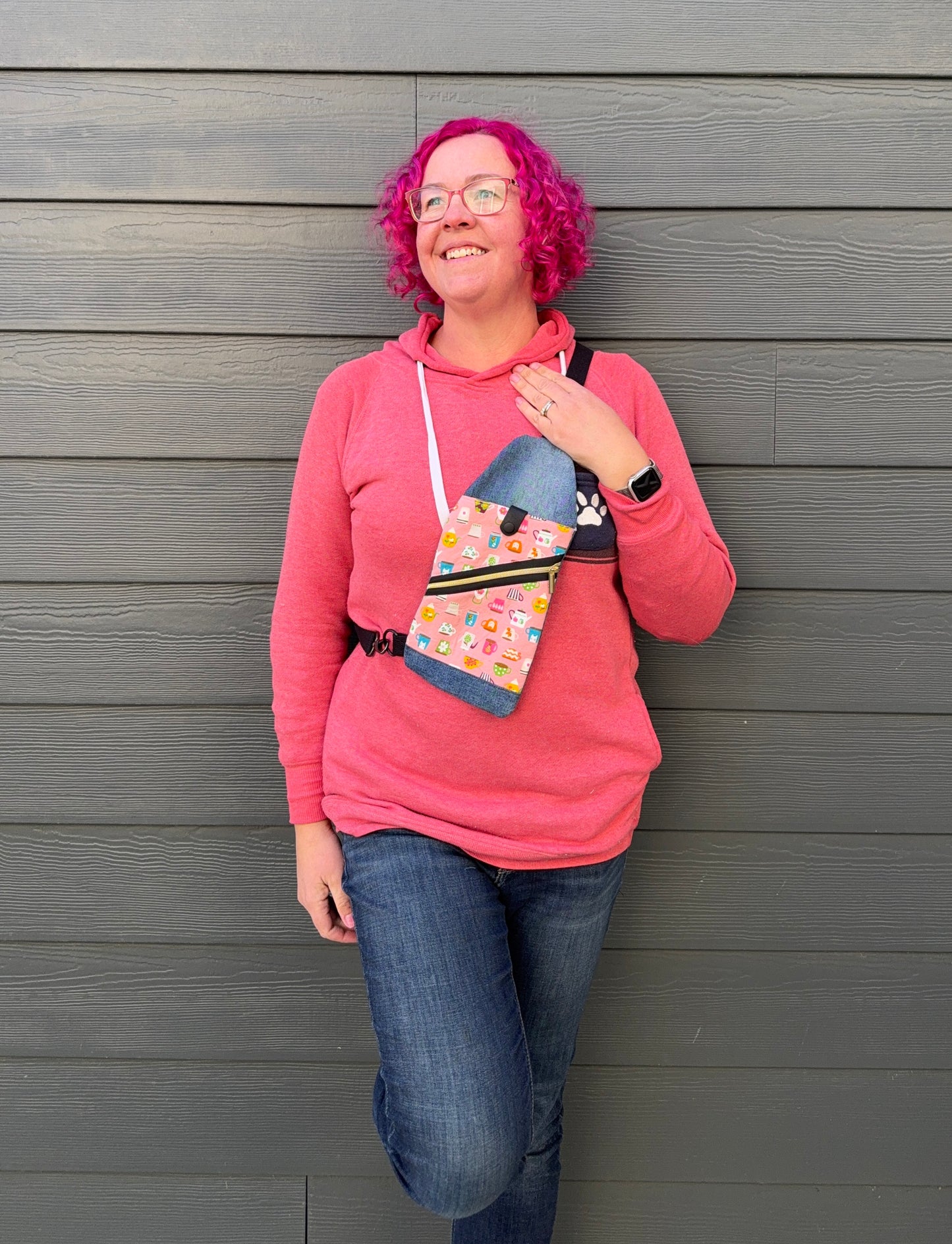 Mini Traveller Sling | Upcycled Denim and Hand-Selected Japanese Fabric | Made in Canada