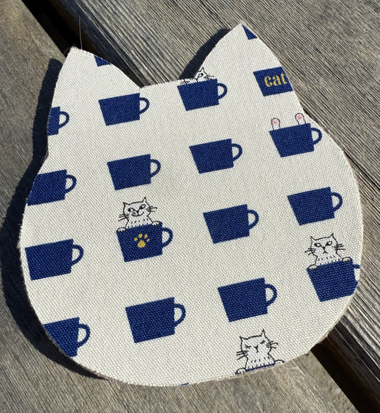Japanese Fabric Cat Head Coasters