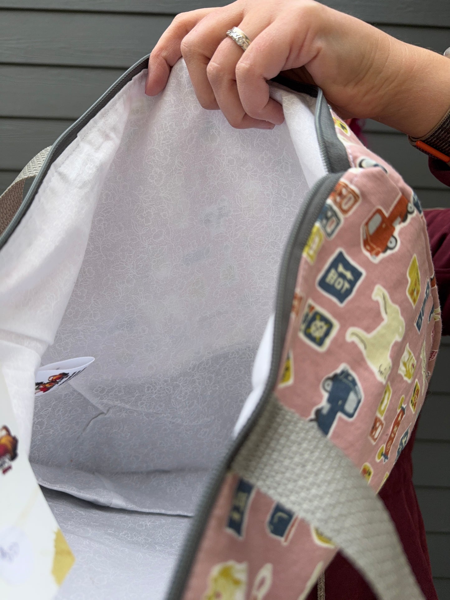 Canvas Bottom Tote Bag | Made in Canada from Japanese Fabric | For Knitting, Crocheting, Books, and More!