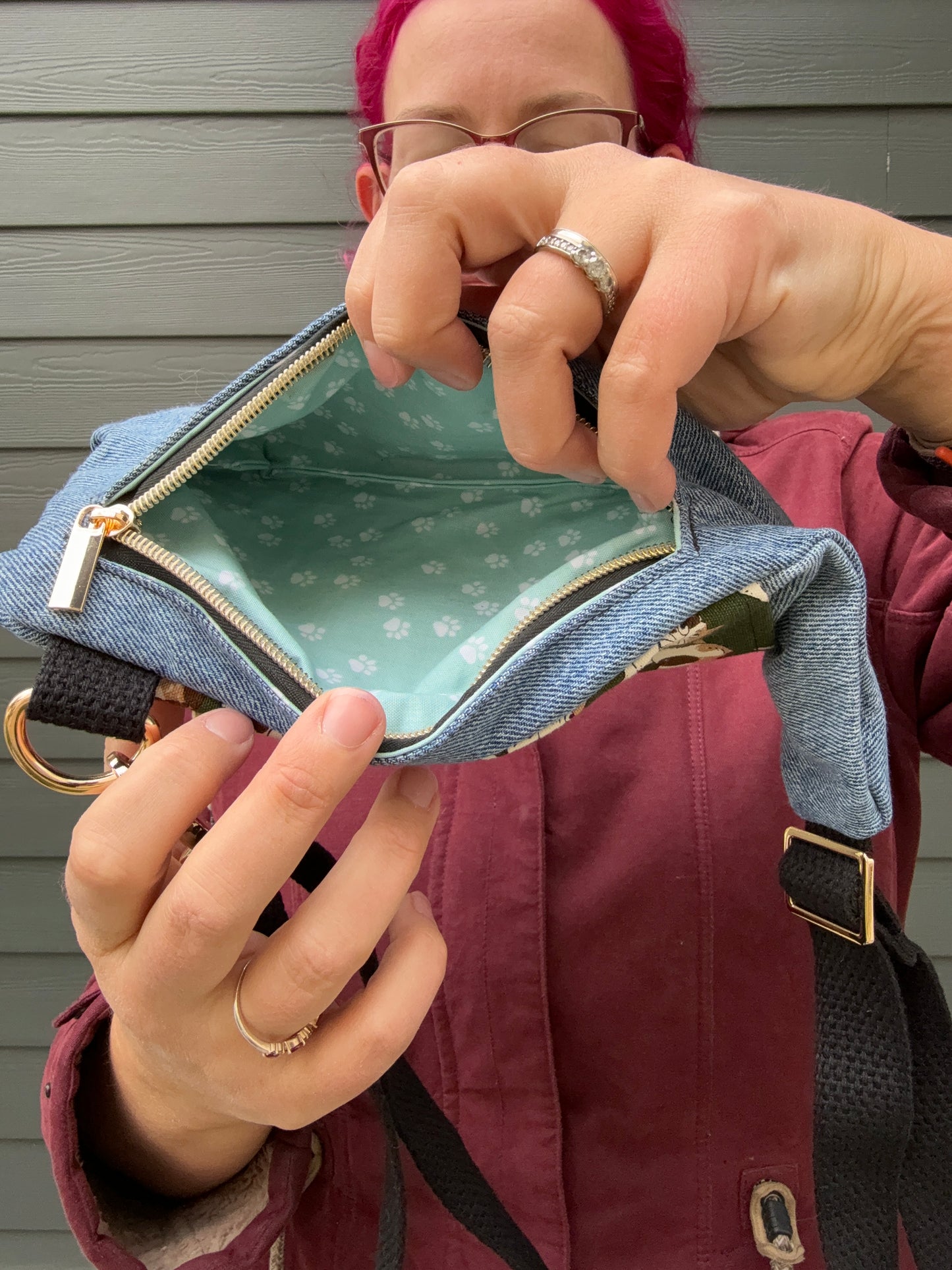 Mini Traveller Sling | Upcycled Denim and Hand-Selected Japanese Fabric | Made in Canada