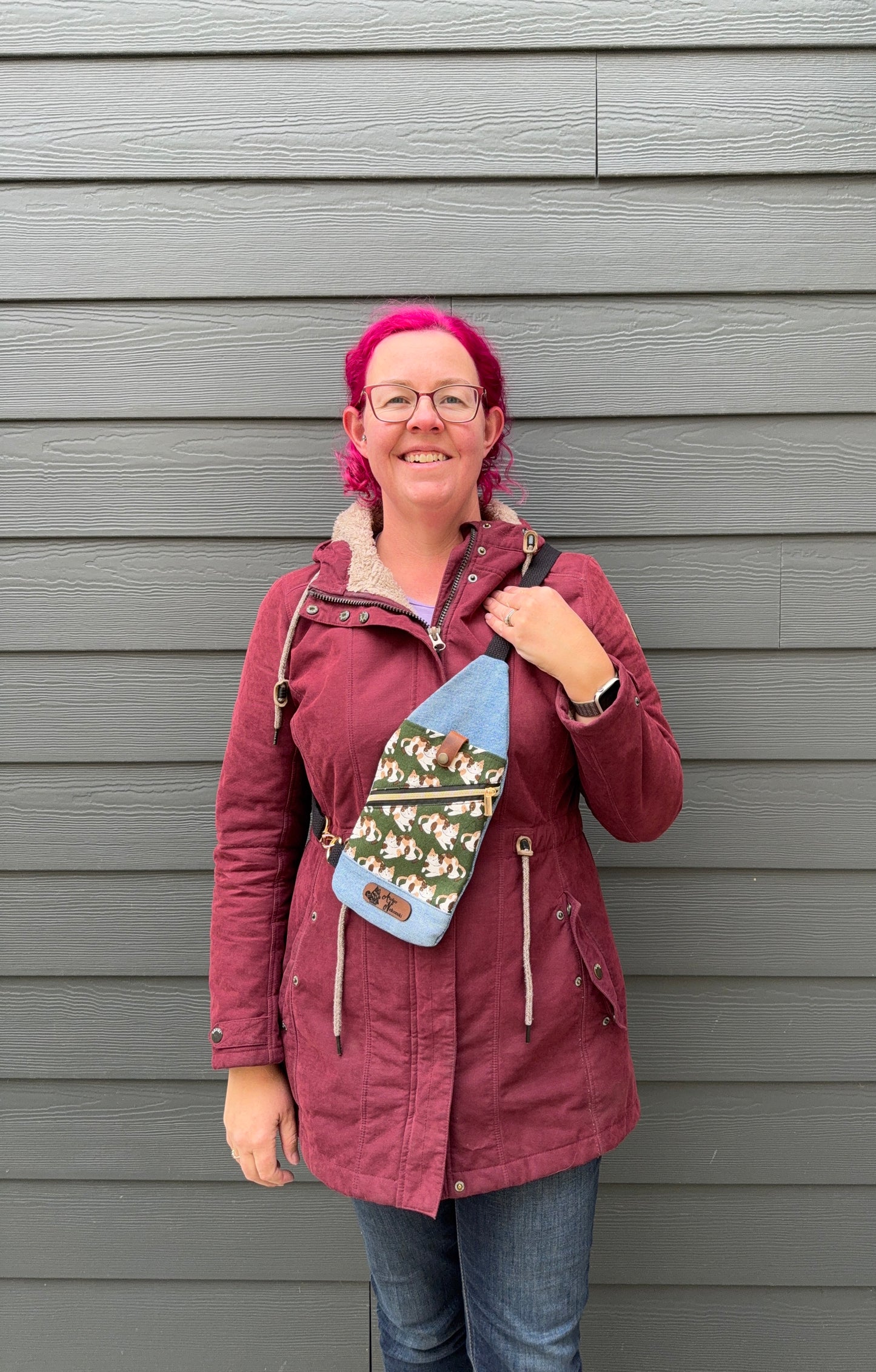 Mini Traveller Sling | Upcycled Denim and Hand-Selected Japanese Fabric | Made in Canada