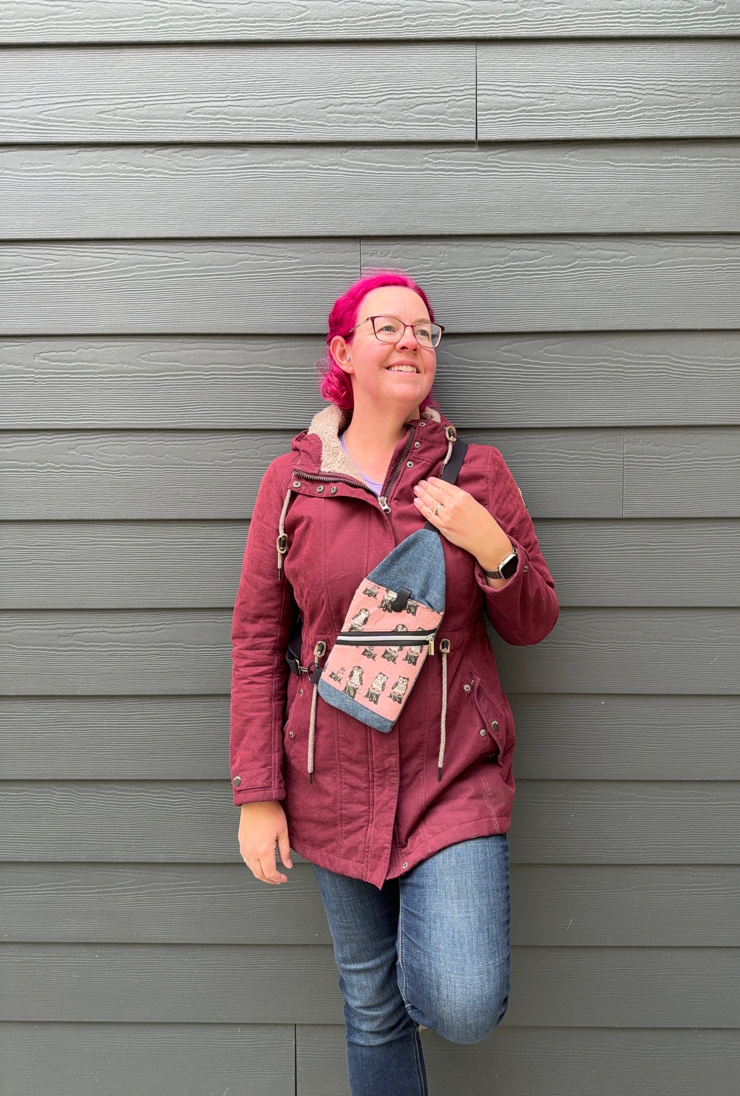 Mini Traveller Sling | Upcycled Denim and Hand-Selected Japanese Fabric | Made in Canada