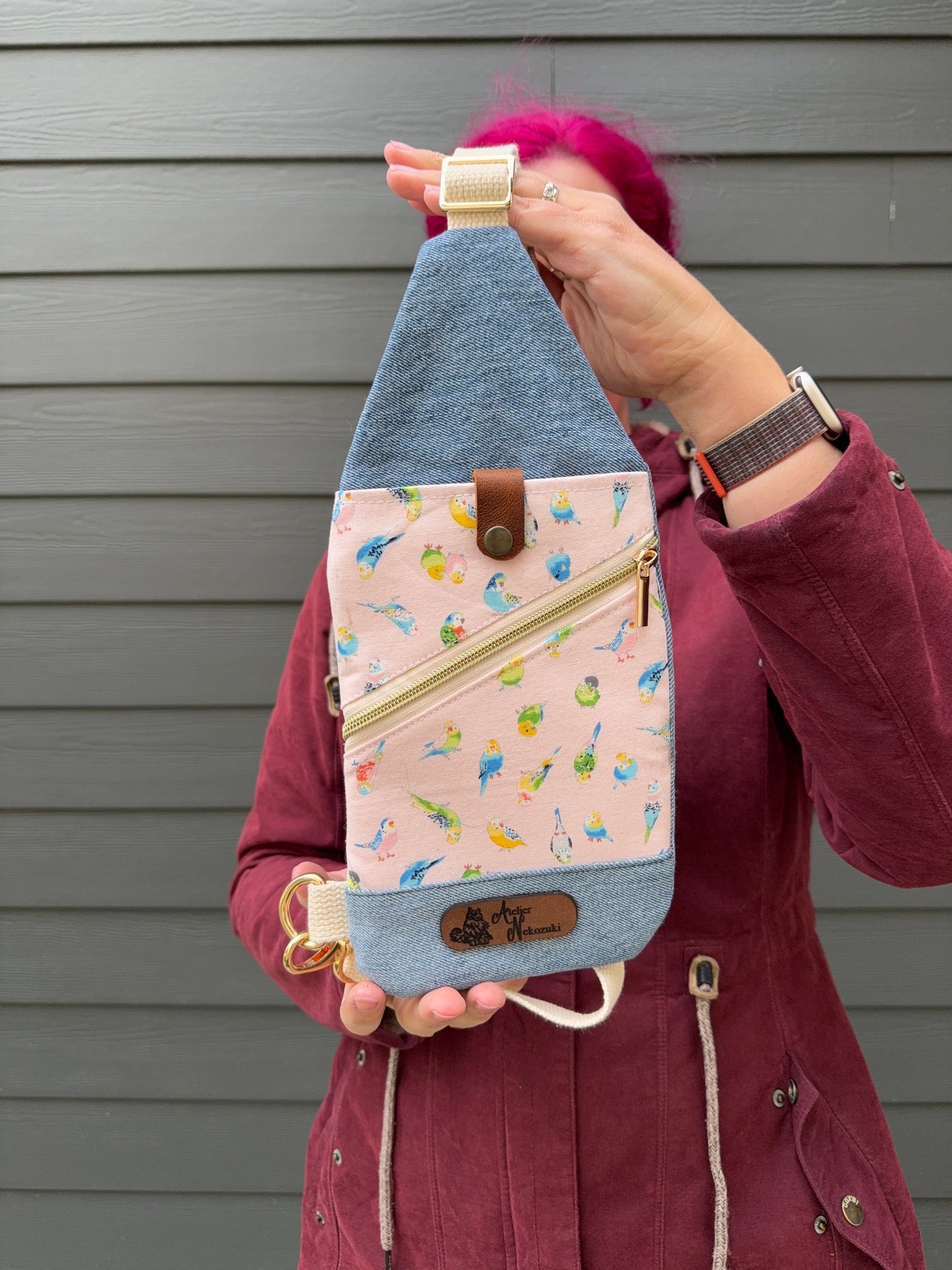 Mini Traveller Sling | Upcycled Denim and Hand-Selected Japanese Fabric | Made in Canada