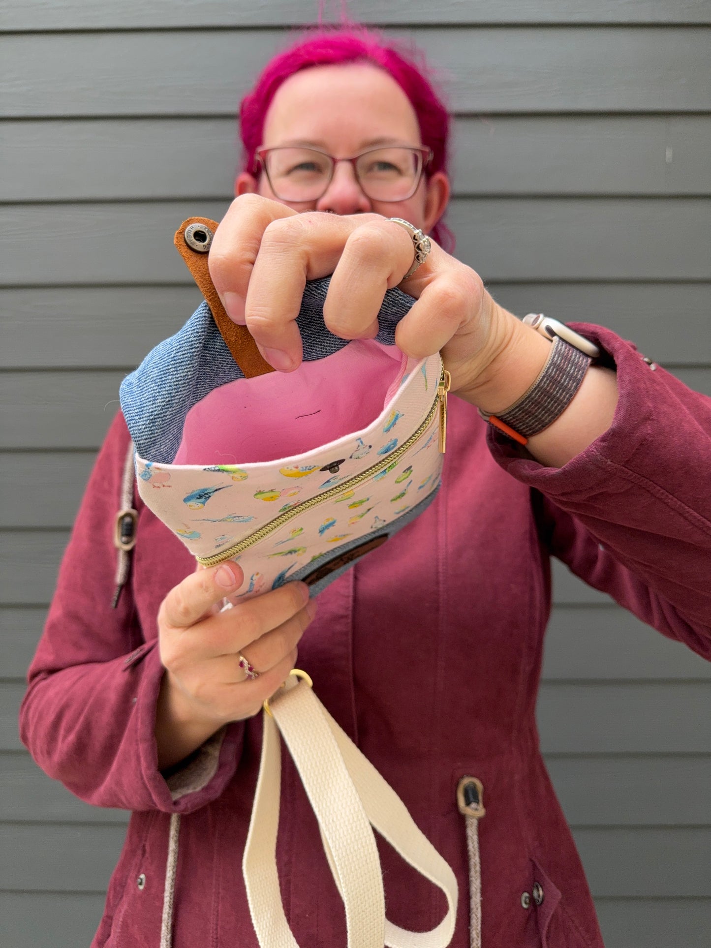 Mini Traveller Sling | Upcycled Denim and Hand-Selected Japanese Fabric | Made in Canada