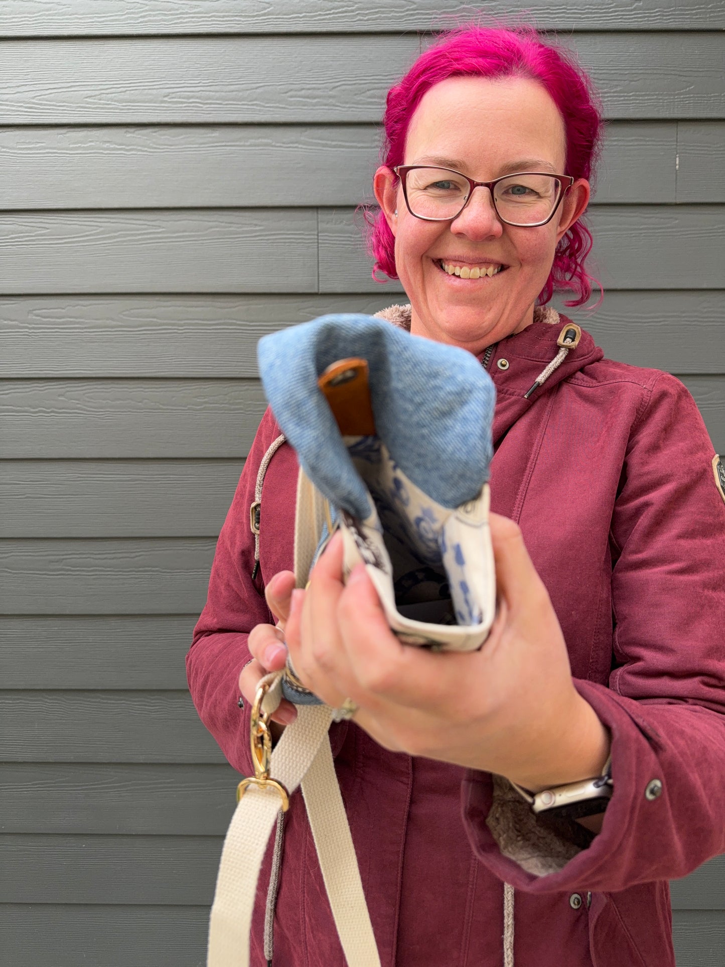 Mini Traveller Sling | Upcycled Denim and Hand-Selected Japanese Fabric | Made in Canada