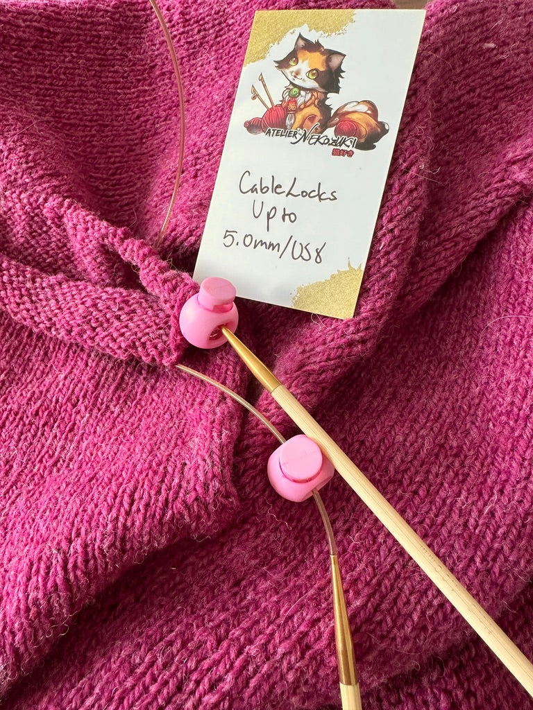 Cable Locks for Knitting Needles, Set of 4