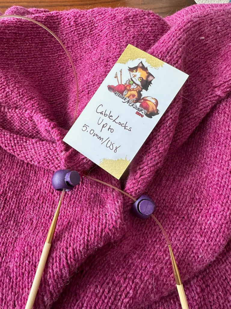 Cable Locks for Knitting Needles, Set of 4