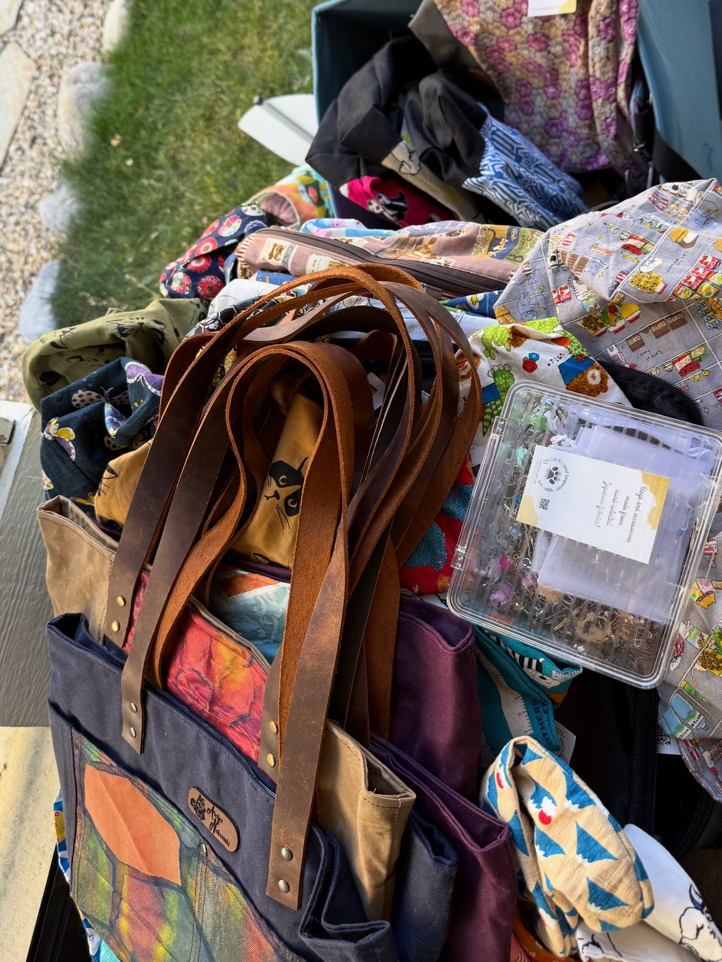 Kato Drawstring Bag | Made in Canada from Japanese Fabric | For Knitting, Crochet, and Everyday Purse Use