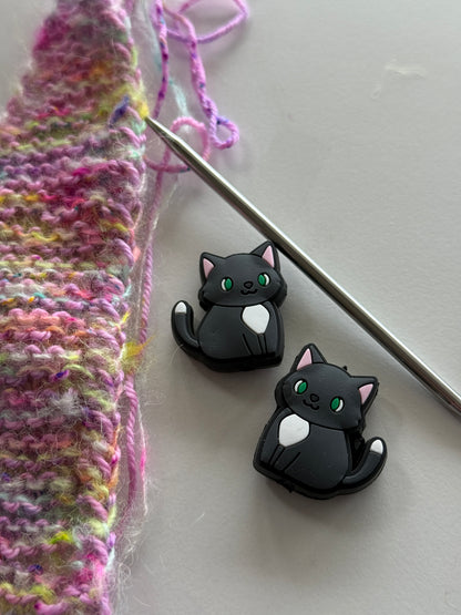 Cat Stitch Stoppers | Silicone Knitting Needle Point Protectors