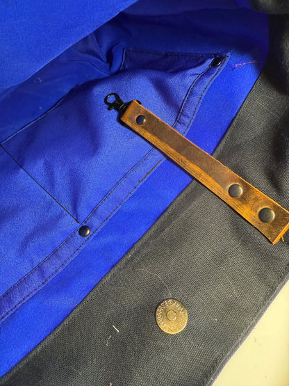 Upcycled Obi Dundurn Tote | Navy Waxed Canvas with Geometric Obi