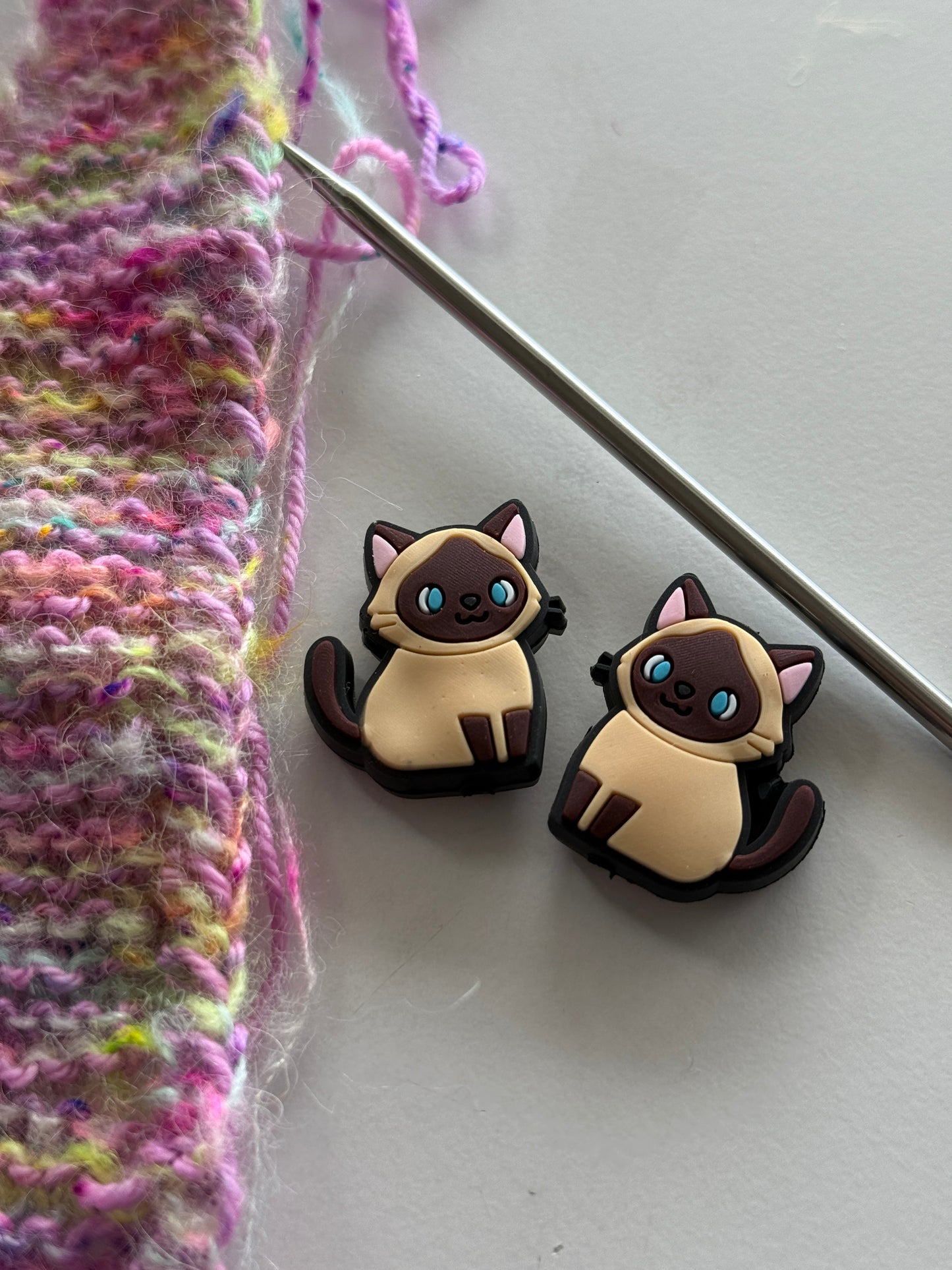 Cat Stitch Stoppers | Silicone Knitting Needle Point Protectors