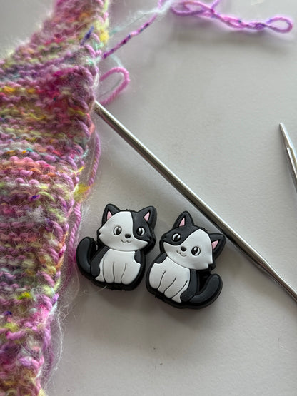 Cat Stitch Stoppers | Silicone Knitting Needle Point Protectors