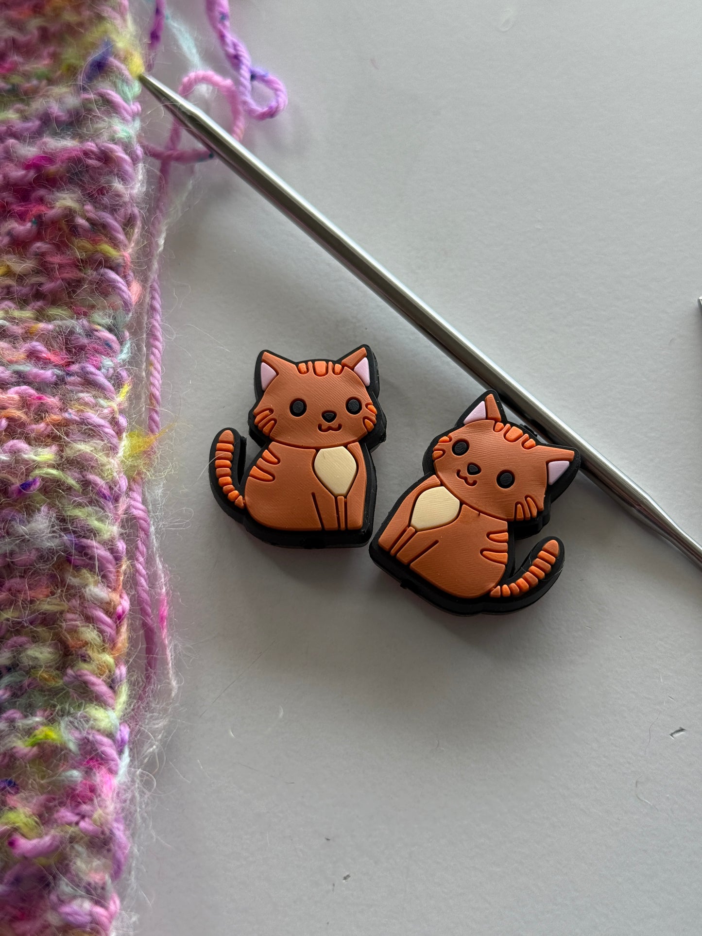 Cat Stitch Stoppers | Silicone Knitting Needle Point Protectors