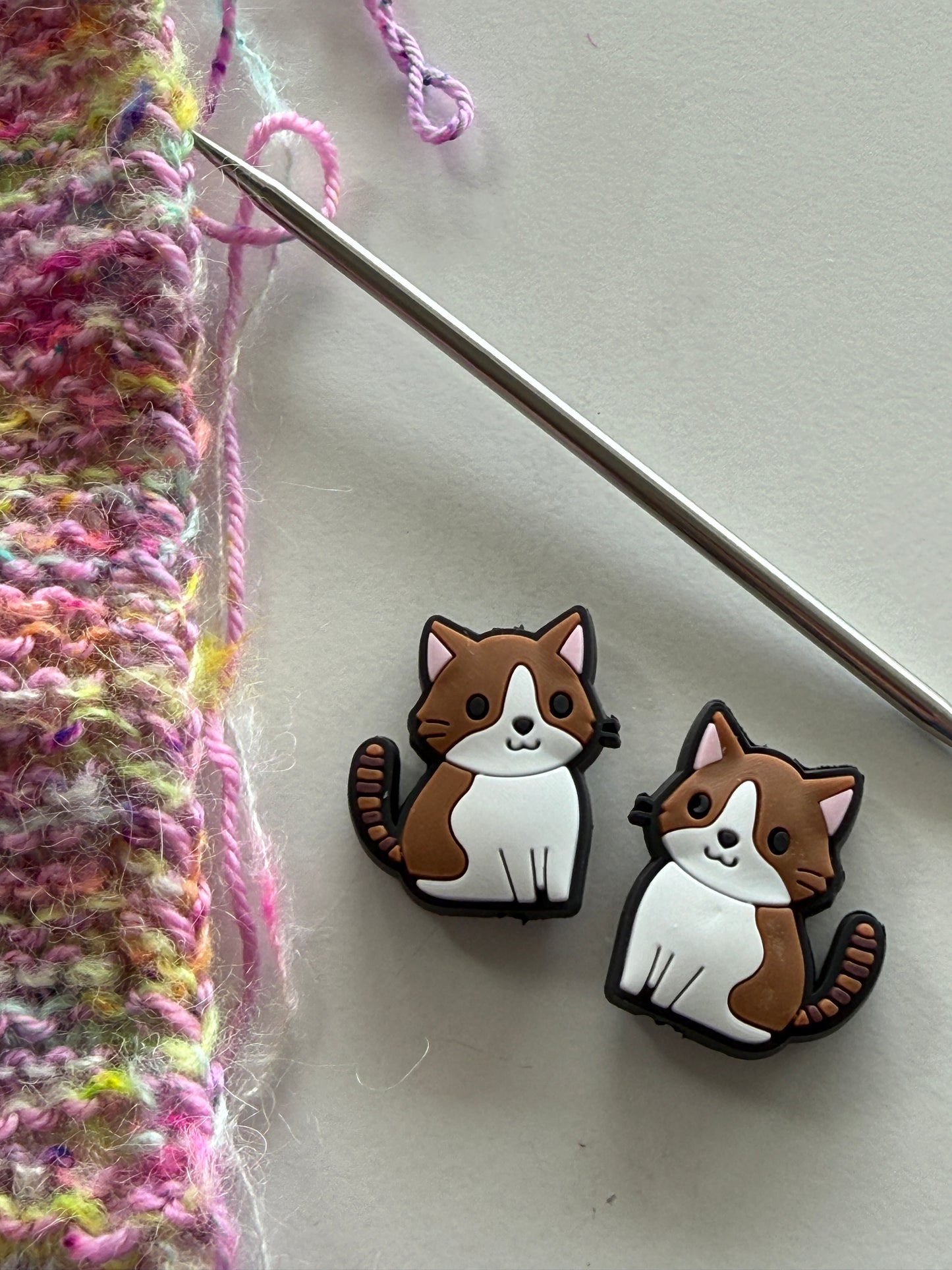 Cat Stitch Stoppers | Silicone Knitting Needle Point Protectors