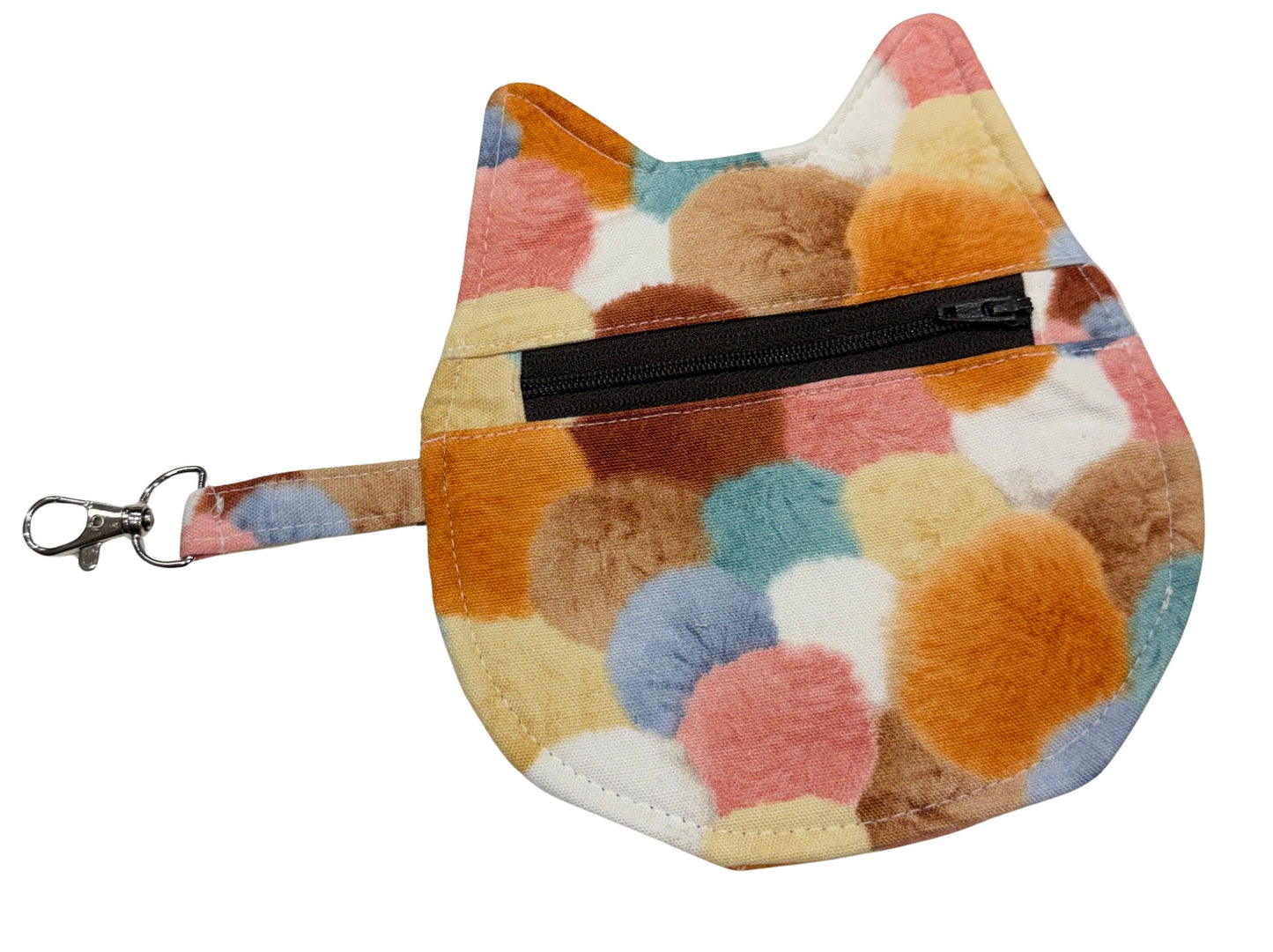 Cat Head Pouch | Notions, Coin, or Makeup Pouch Made from Japanese Fabrics in Alberta, Canada