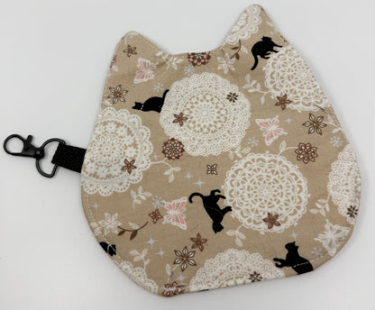 Cat Head Pouch | Notions, Coin, or Makeup Pouch Made from Japanese Fabrics in Alberta, Canada