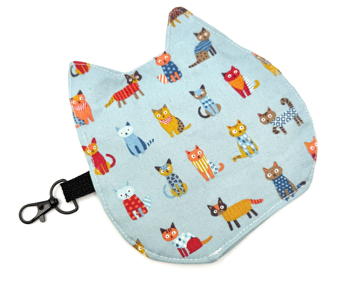 Cat Head Pouch | Notions, Coin, or Makeup Pouch Made from Japanese Fabrics in Alberta, Canada