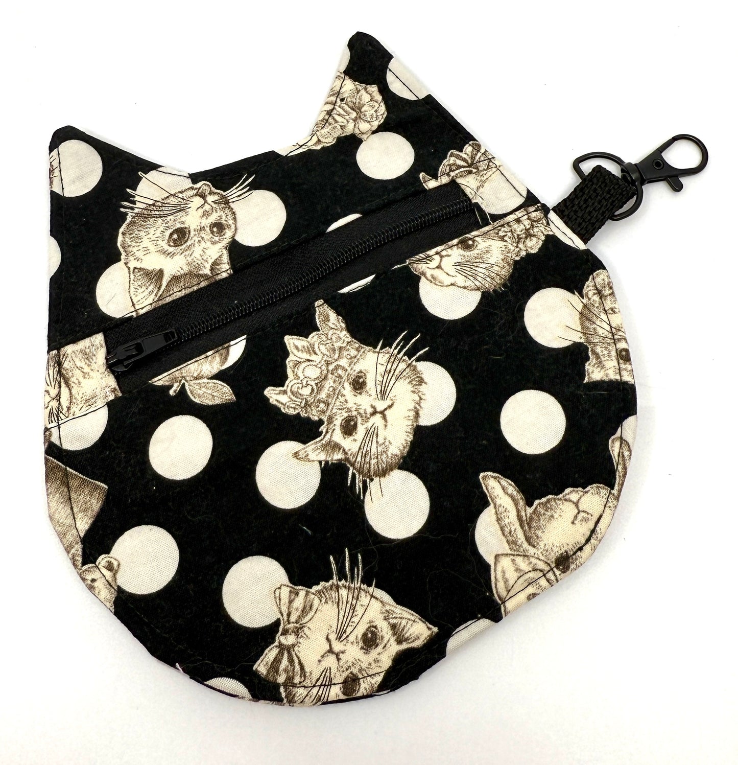 Cat Head Pouch | Notions, Coin, or Makeup Pouch Made from Japanese Fabrics in Alberta, Canada