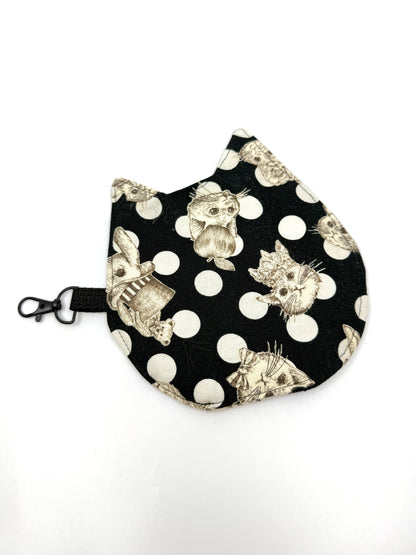 Cat Head Pouch | Notions, Coin, or Makeup Pouch Made from Japanese Fabrics in Alberta, Canada