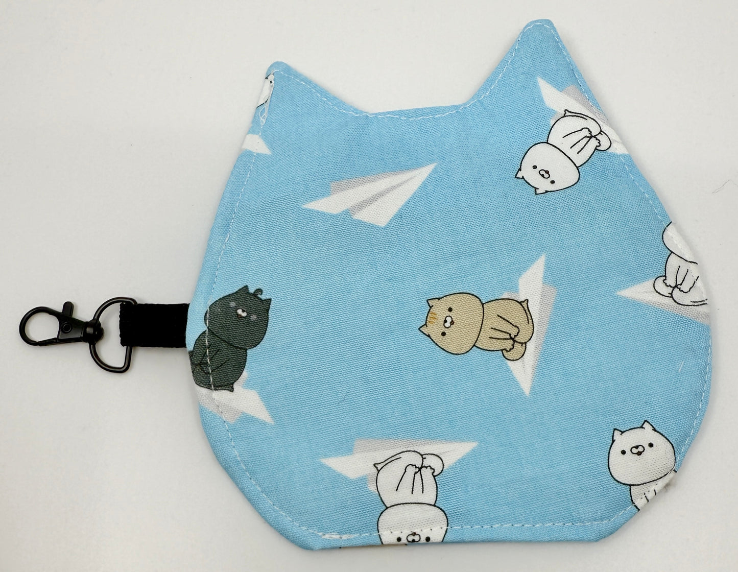 Cat Head Pouch | Notions, Coin, or Makeup Pouch Made from Japanese Fabrics in Alberta, Canada