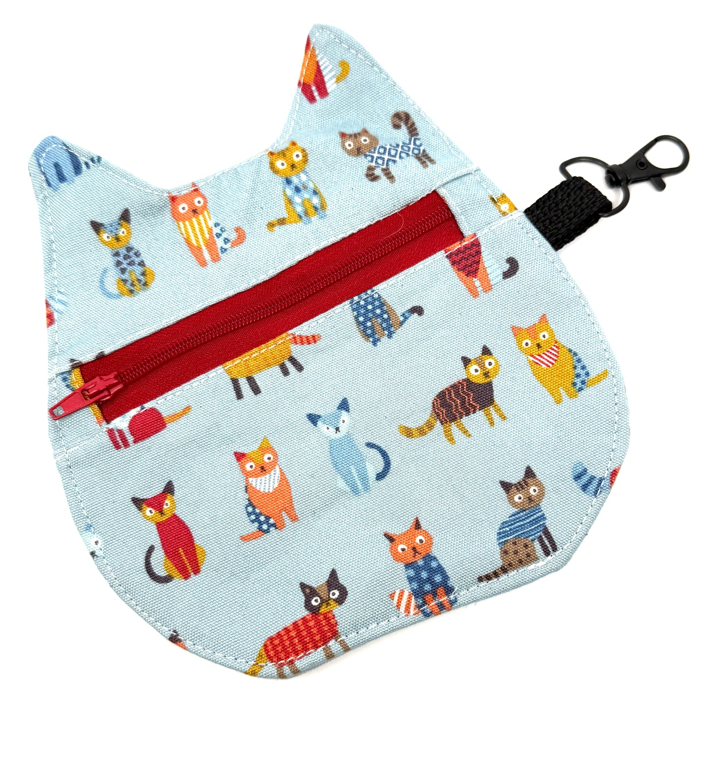 Cat Head Pouch | Notions, Coin, or Makeup Pouch Made from Japanese Fabrics in Alberta, Canada