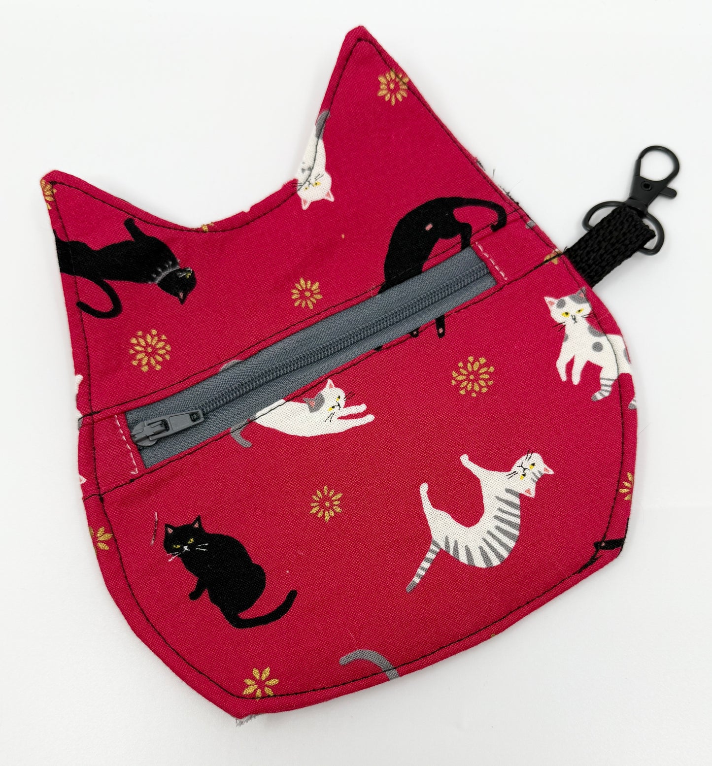 Cat Head Pouch | Notions, Coin, or Makeup Pouch Made from Japanese Fabrics in Alberta, Canada