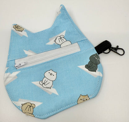 Cat Head Pouch | Notions, Coin, or Makeup Pouch Made from Japanese Fabrics in Alberta, Canada