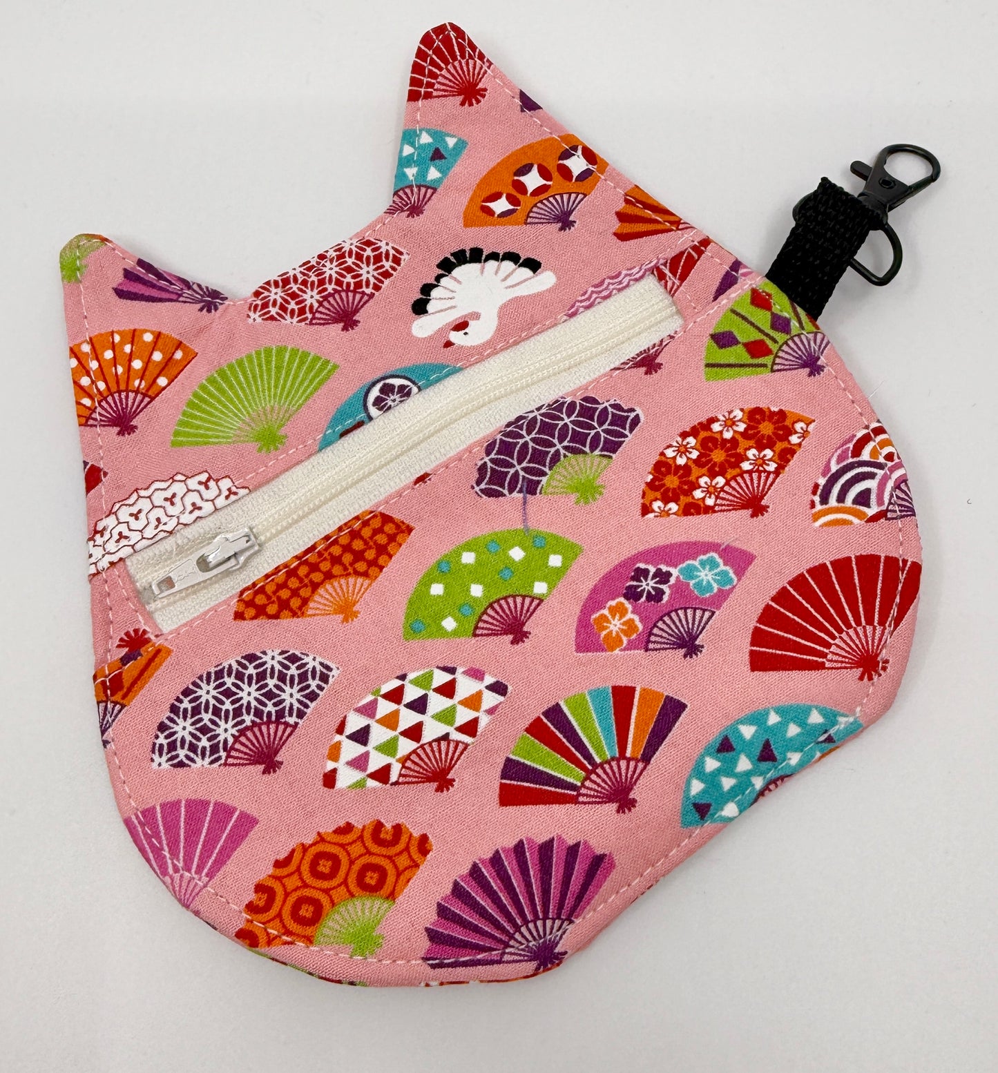 Cat Head Pouch | Notions, Coin, or Makeup Pouch Made from Japanese Fabrics in Alberta, Canada