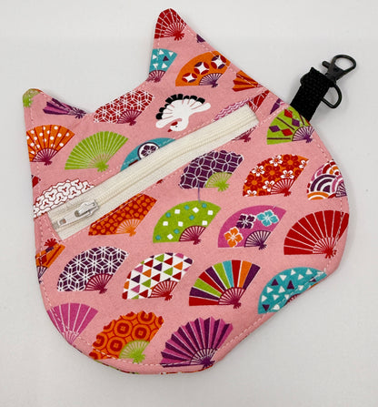 Cat Head Pouch | Notions, Coin, or Makeup Pouch Made from Japanese Fabrics in Alberta, Canada