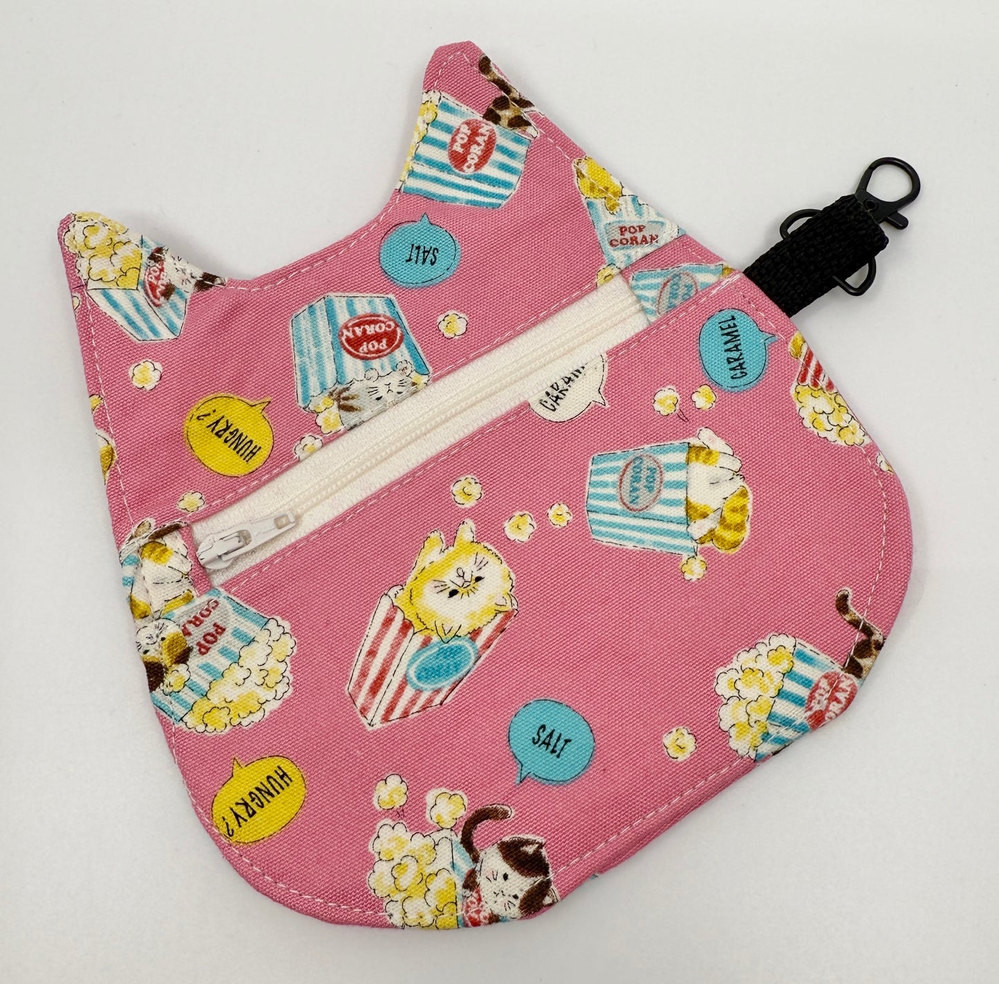 Cat Head Pouch | Notions, Coin, or Makeup Pouch Made from Japanese Fabrics in Alberta, Canada