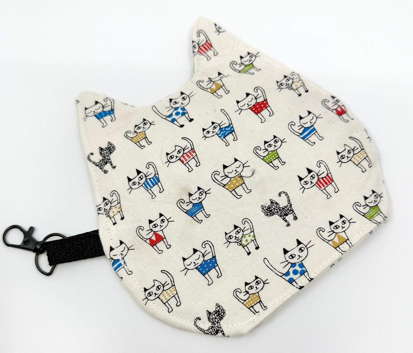 Cat Head Pouch | Notions, Coin, or Makeup Pouch Made from Japanese Fabrics in Alberta, Canada