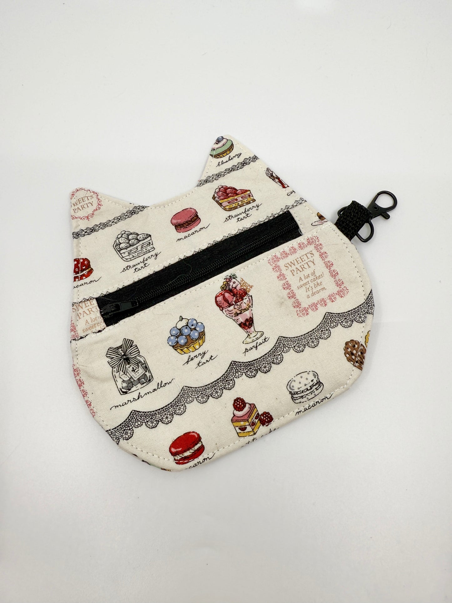 Cat Head Pouch | Notions, Coin, or Makeup Pouch Made from Japanese Fabrics in Alberta, Canada