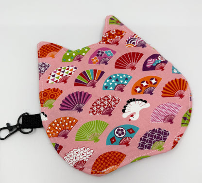 Cat Head Pouch | Notions, Coin, or Makeup Pouch Made from Japanese Fabrics in Alberta, Canada