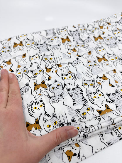 Pick Your Own Fabric | Kato Drawstring Bag | Cats | Premium Japanese Fabrics Handpicked in Japan, Sewn in Alberta, Canada
