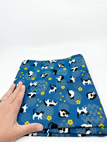 Pick Your Own Fabric | Kato Drawstring Bag | Cats | Premium Japanese Fabrics Handpicked in Japan, Sewn in Alberta, Canada