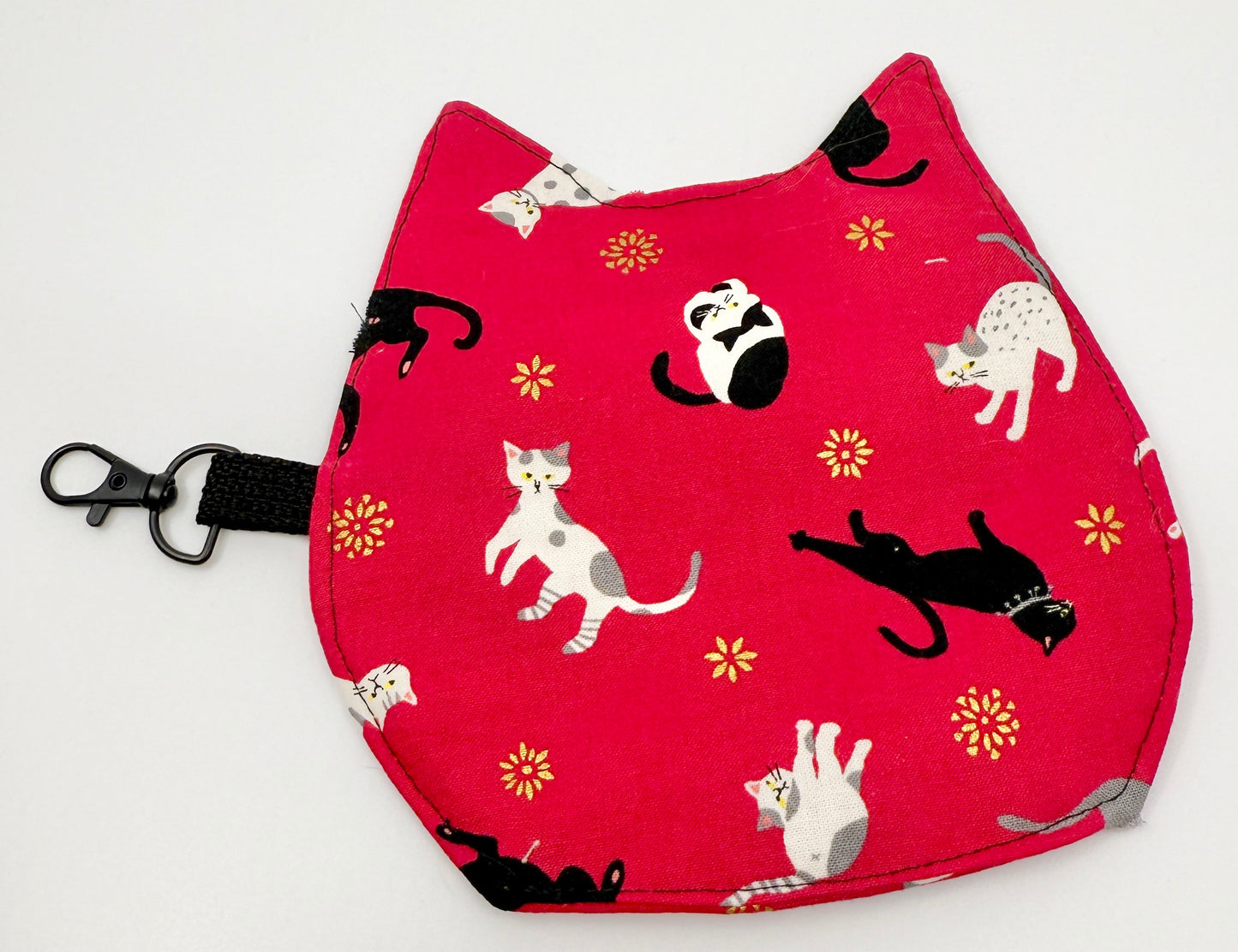 Cat Head Pouch | Notions, Coin, or Makeup Pouch Made from Japanese Fabrics in Alberta, Canada