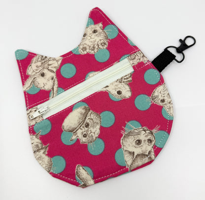 Cat Head Pouch | Notions, Coin, or Makeup Pouch Made from Japanese Fabrics in Alberta, Canada